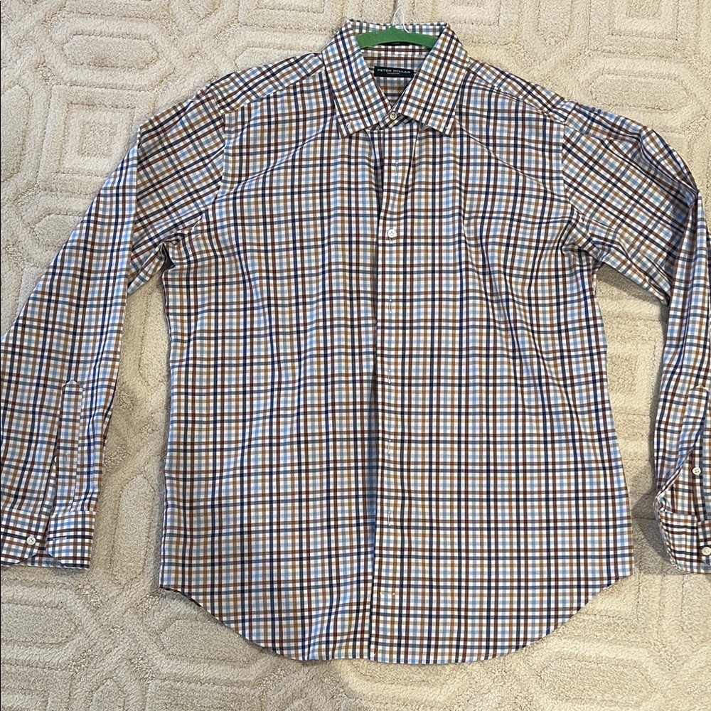 NWOT Men's Peter Millar button down  Plaid Shirt